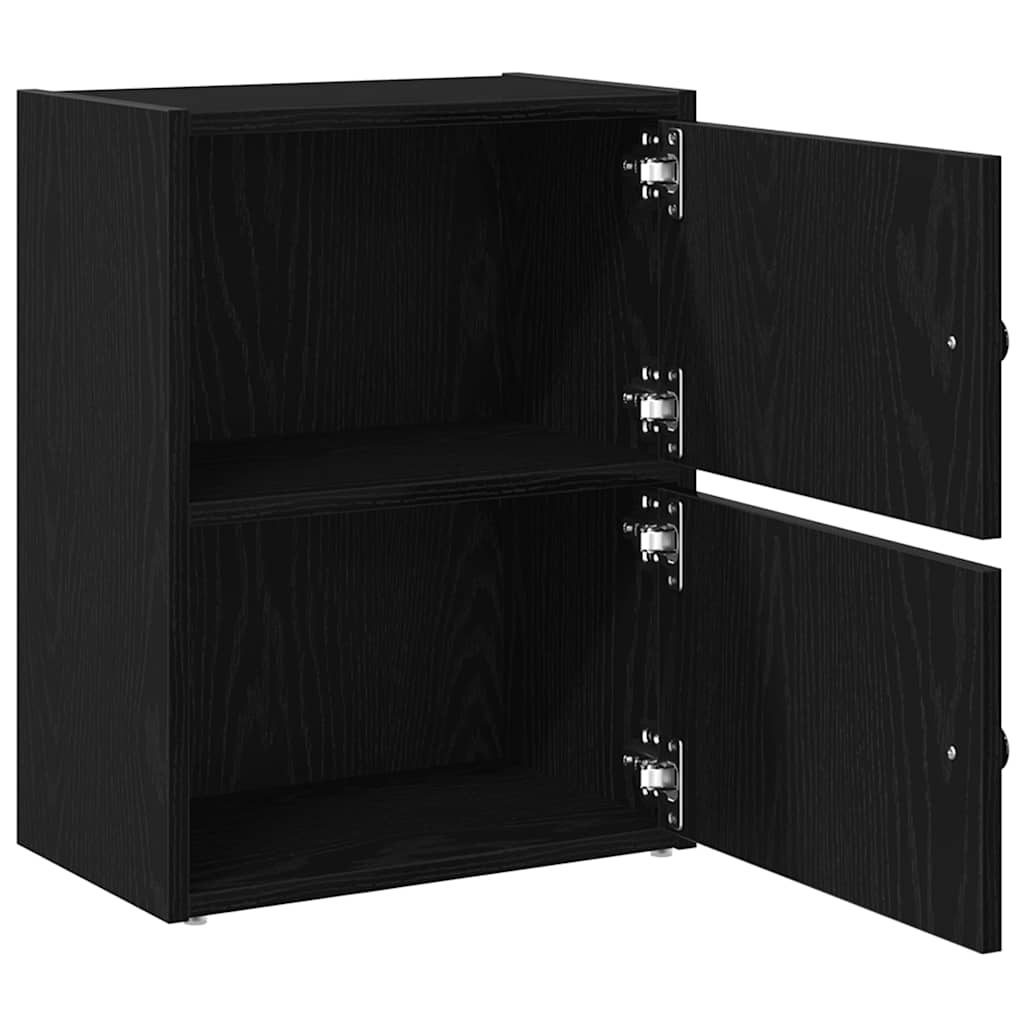 Boekenkast 40x24x52 cm bewerkt hout zwart eikenkleurig