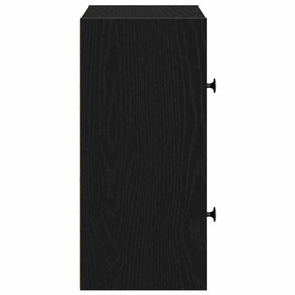 Boekenkast 40x24x52 cm bewerkt hout zwart eikenkleurig