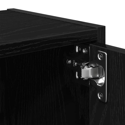 Boekenkast 40x24x52 cm bewerkt hout zwart eikenkleurig