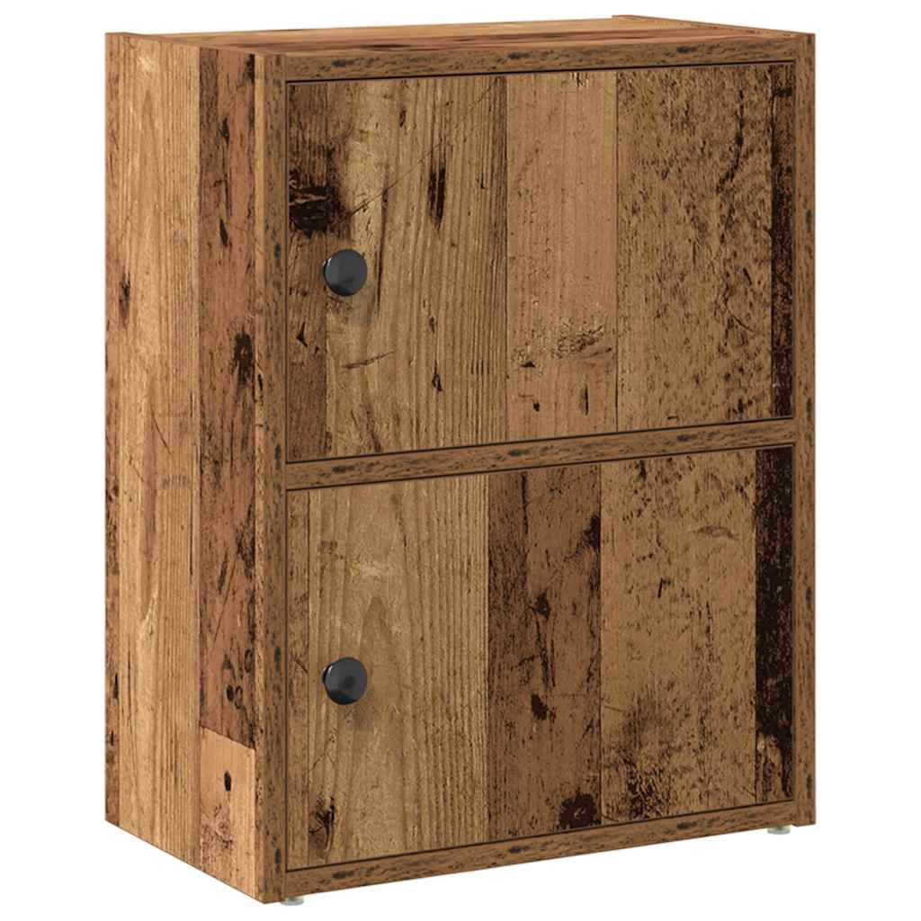 Boekenkast 40x24x52 cm bewerkt hout oud houtkleurig