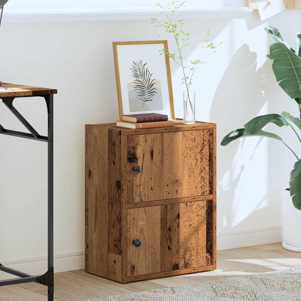 Boekenkast 40x24x52 cm bewerkt hout oud houtkleurig