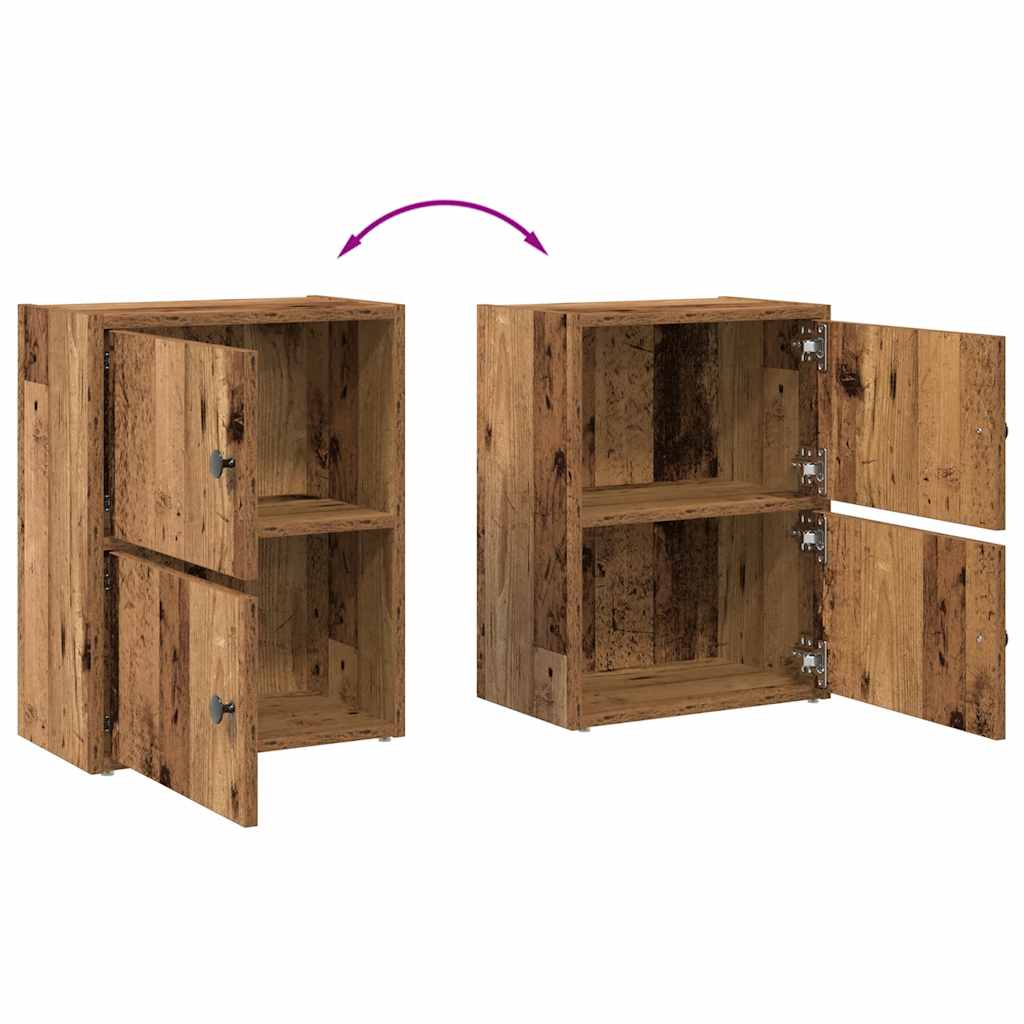 Boekenkast 40x24x52 cm bewerkt hout oud houtkleurig