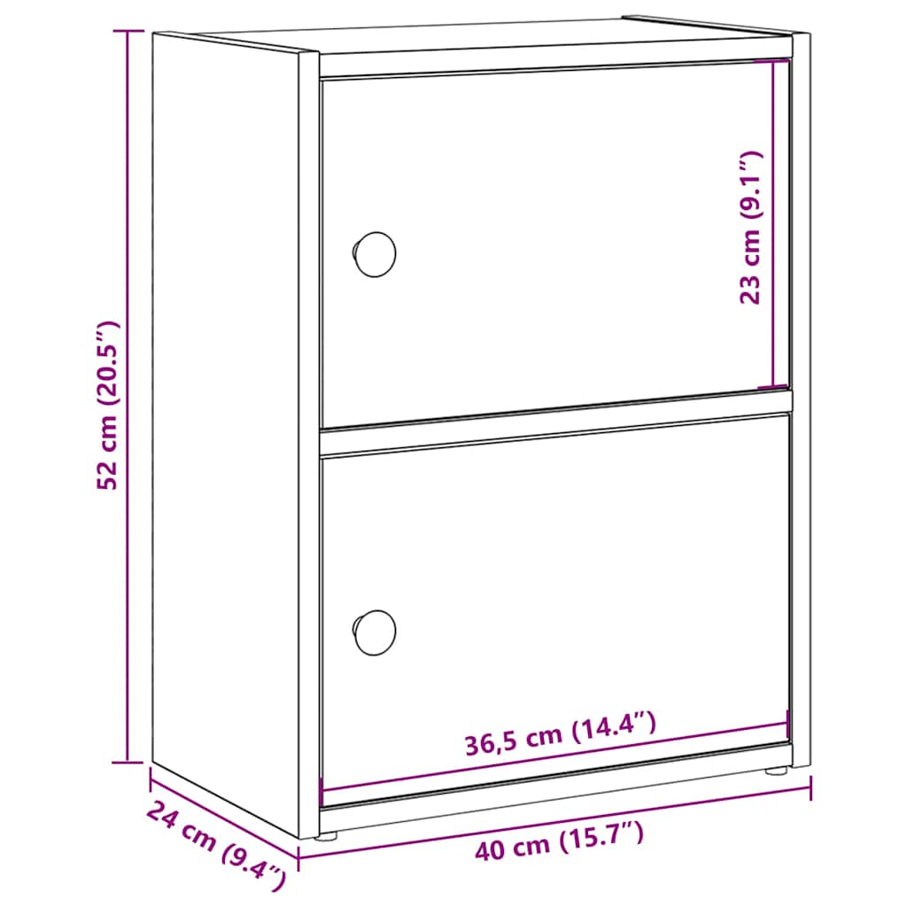 Boekenkast 40x24x52 cm bewerkt hout oud houtkleurig