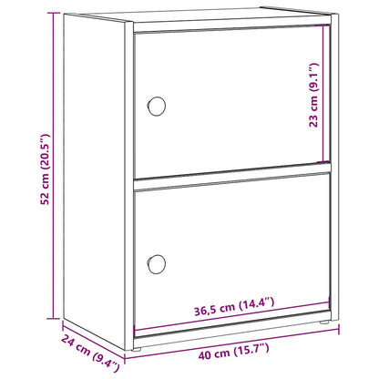 Boekenkast 40x24x52 cm bewerkt hout oud houtkleurig