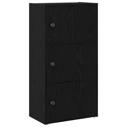 Boekenkast 40x24x77 cm bewerkt hout zwart eikenkleurig