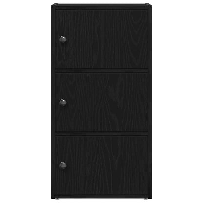 Boekenkast 40x24x77 cm bewerkt hout zwart eikenkleurig