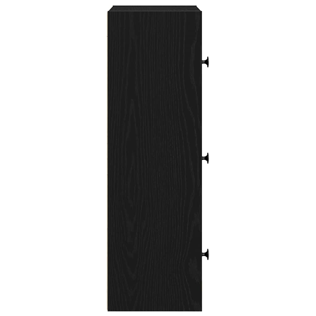 Boekenkast 40x24x77 cm bewerkt hout zwart eikenkleurig