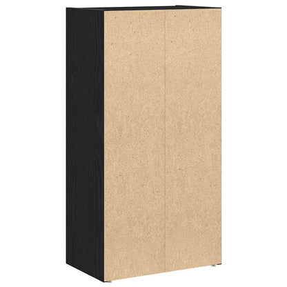 Boekenkast 40x24x77 cm bewerkt hout zwart eikenkleurig
