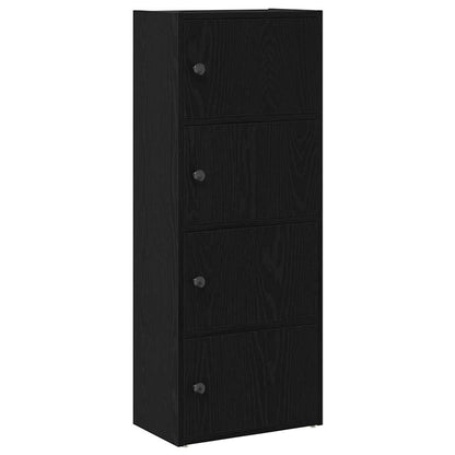 Boekenkast 40x24x102 cm bewerkt hout zwart eikenkleurig