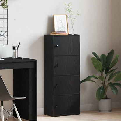 Boekenkast 40x24x102 cm bewerkt hout zwart eikenkleurig