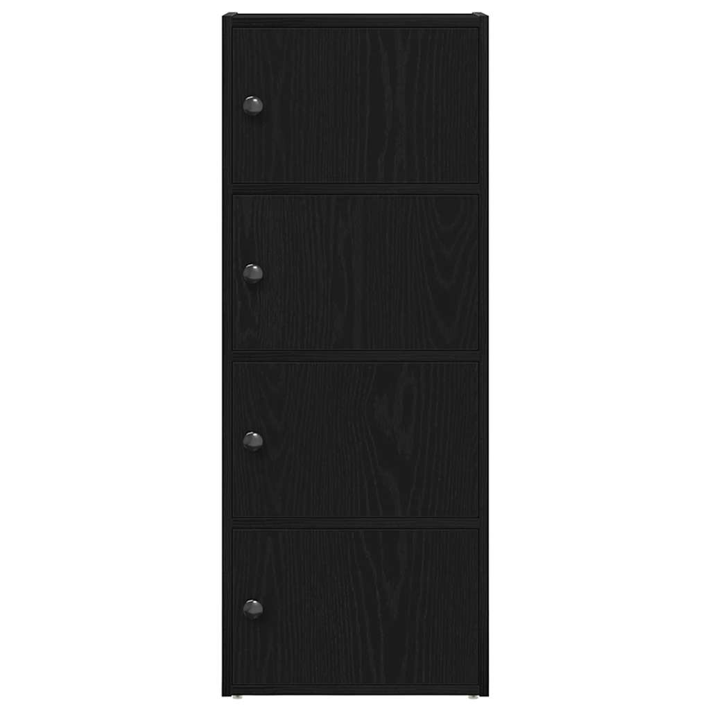 Boekenkast 40x24x102 cm bewerkt hout zwart eikenkleurig