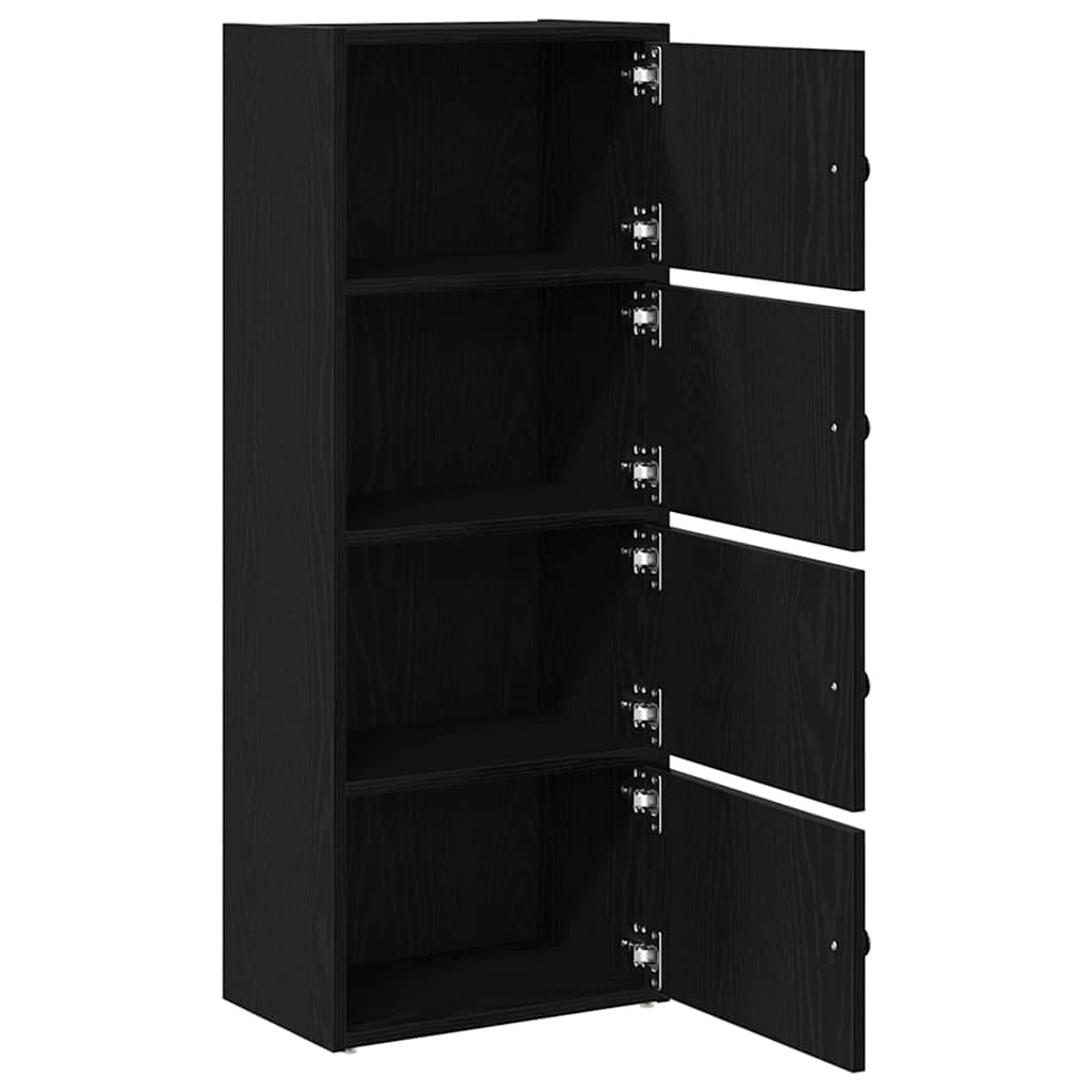 Boekenkast 40x24x102 cm bewerkt hout zwart eikenkleurig