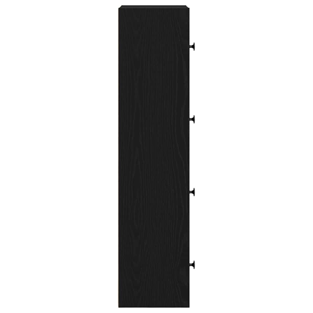 Boekenkast 40x24x102 cm bewerkt hout zwart eikenkleurig