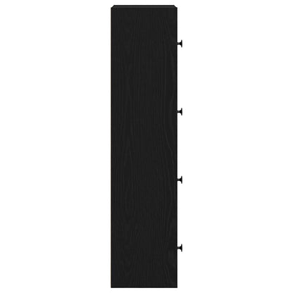 Boekenkast 40x24x102 cm bewerkt hout zwart eikenkleurig