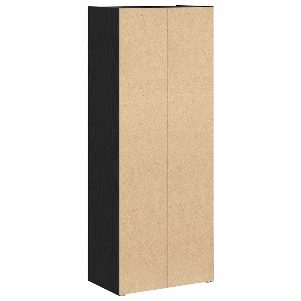 Boekenkast 40x24x102 cm bewerkt hout zwart eikenkleurig