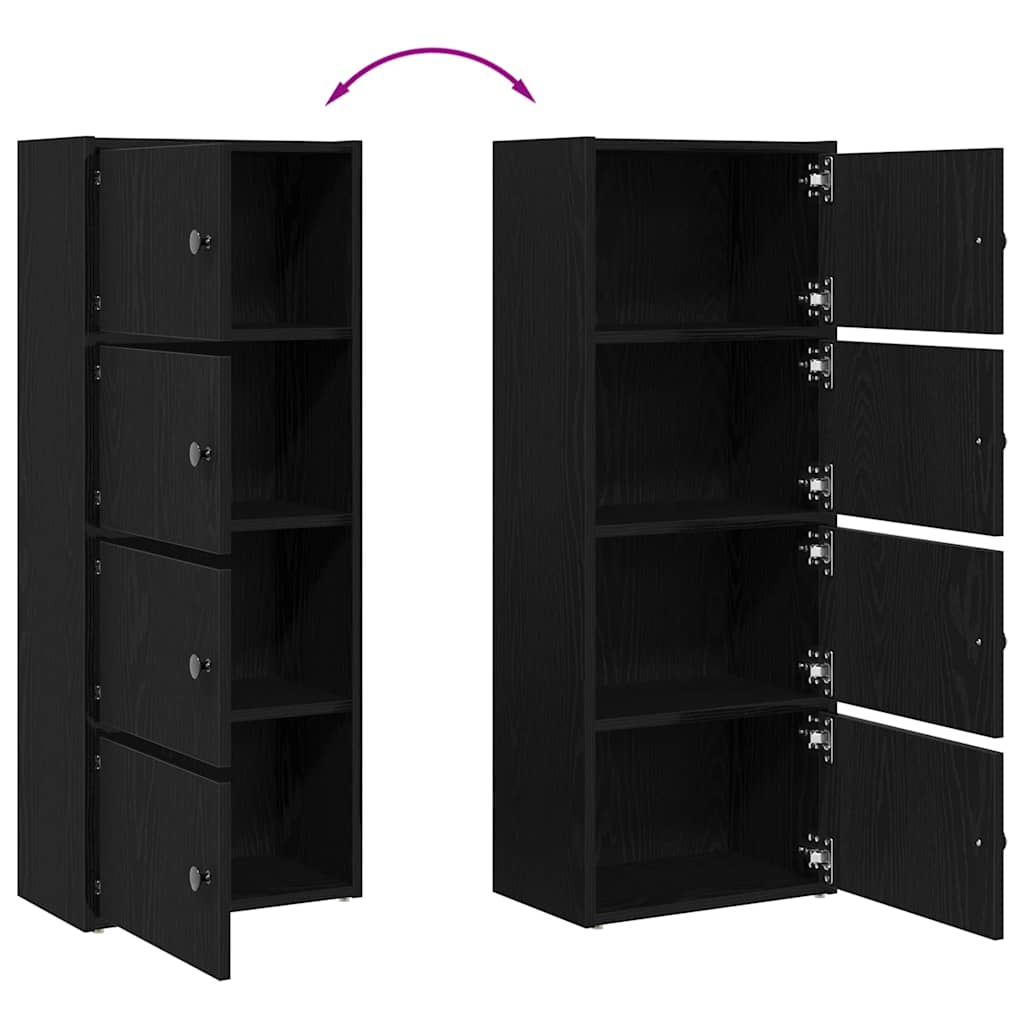 Boekenkast 40x24x102 cm bewerkt hout zwart eikenkleurig