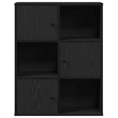 Boekenkast 60x24x76,5 cm bewerkt hout zwart eikenkleurig
