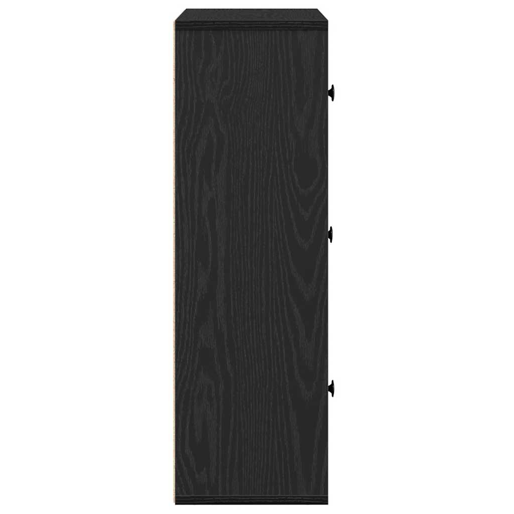 Boekenkast 60x24x76,5 cm bewerkt hout zwart eikenkleurig