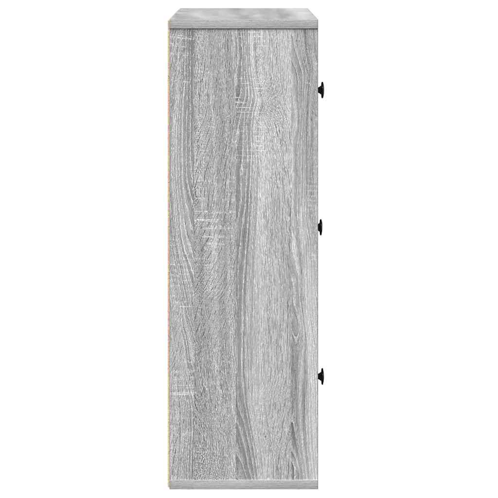 Boekenkast 60x24x76,5 cm bewerkt hout grijs sonoma eikenkleurig
