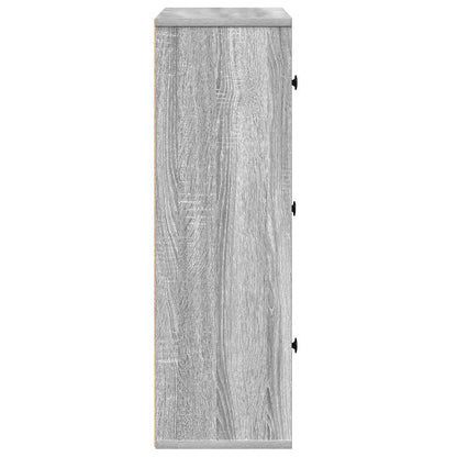 Boekenkast 60x24x76,5 cm bewerkt hout grijs sonoma eikenkleurig