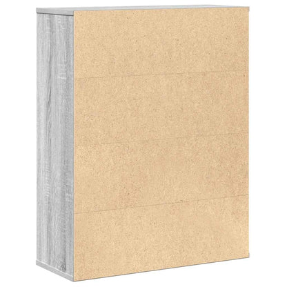 Boekenkast 60x24x76,5 cm bewerkt hout grijs sonoma eikenkleurig