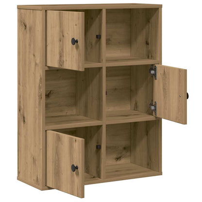 Boekenkast 60x24x76,5 cm bewerkt hout artisanaal eikenkleurig