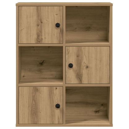 Boekenkast 60x24x76,5 cm bewerkt hout artisanaal eikenkleurig
