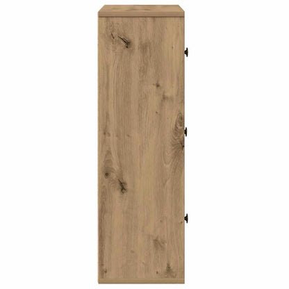 Boekenkast 60x24x76,5 cm bewerkt hout artisanaal eikenkleurig