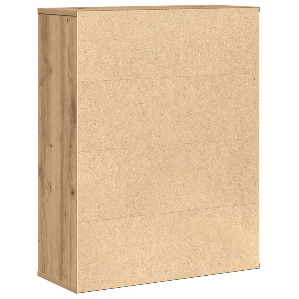 Boekenkast 60x24x76,5 cm bewerkt hout artisanaal eikenkleurig