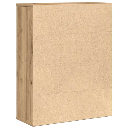 Boekenkast 60x24x76,5 cm bewerkt hout artisanaal eikenkleurig