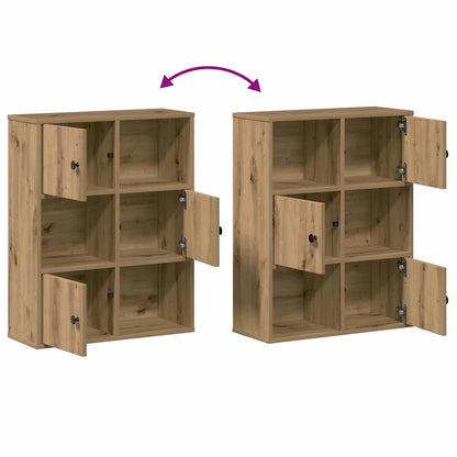 Boekenkast 60x24x76,5 cm bewerkt hout artisanaal eikenkleurig