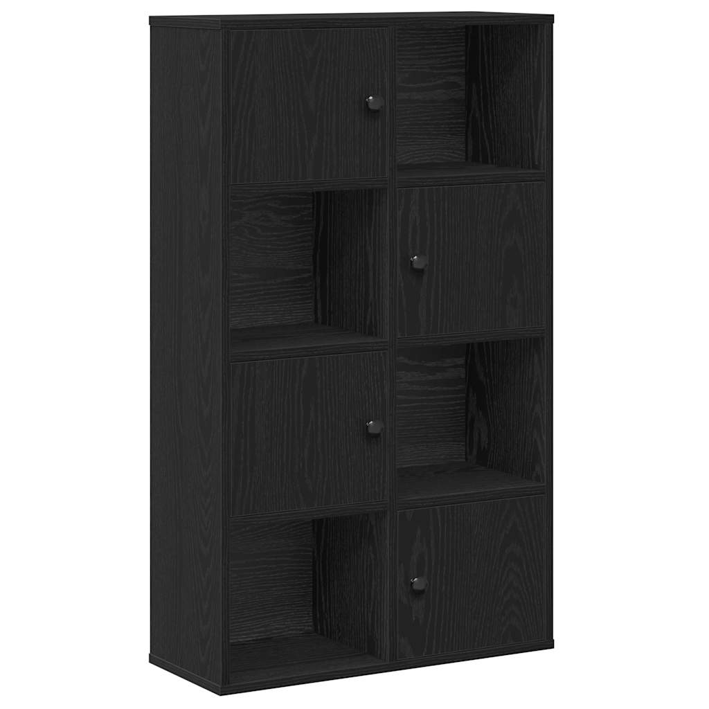 Boekenkast 60x24x101,5 cm bewerkt hout zwart eikenkleurig