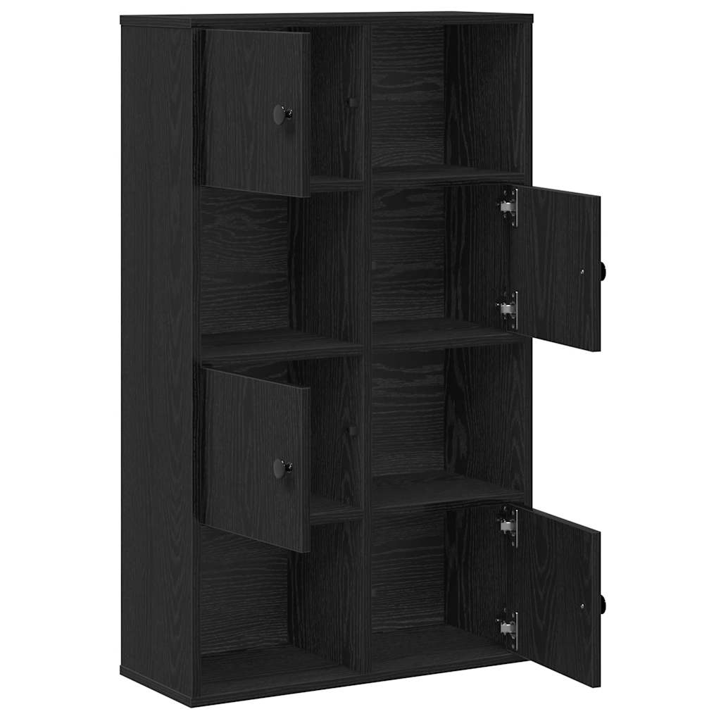 Boekenkast 60x24x101,5 cm bewerkt hout zwart eikenkleurig
