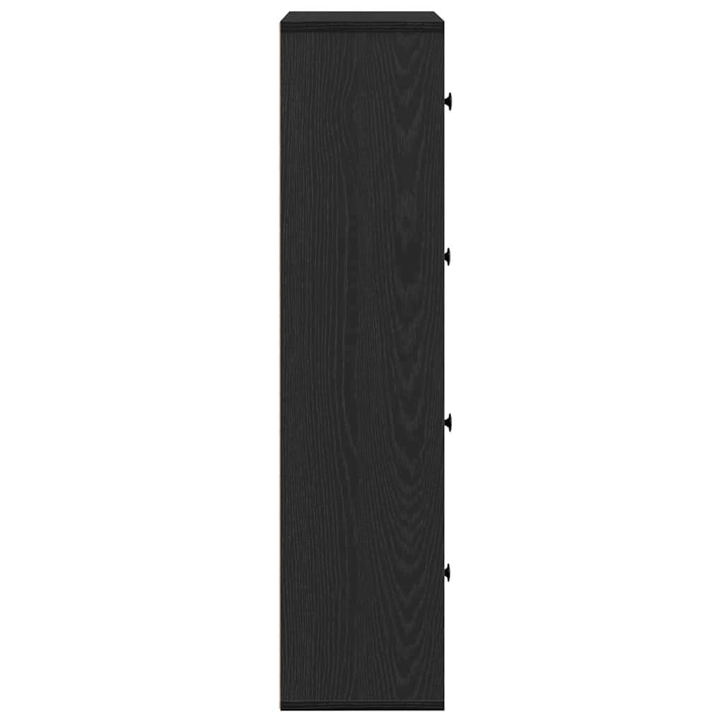 Boekenkast 60x24x101,5 cm bewerkt hout zwart eikenkleurig