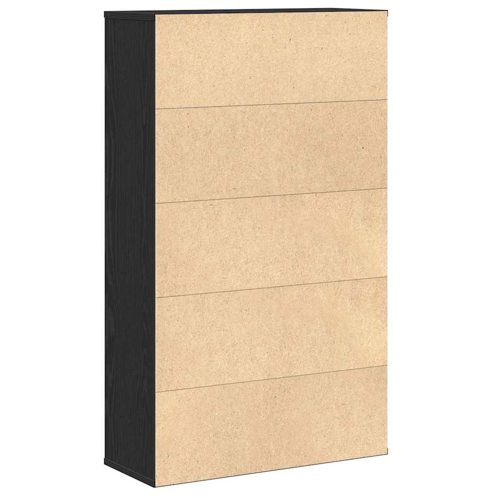 Boekenkast 60x24x101,5 cm bewerkt hout zwart eikenkleurig