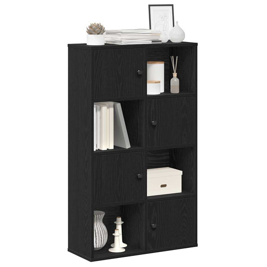 Boekenkast 60x24x101,5 cm bewerkt hout zwart eikenkleurig