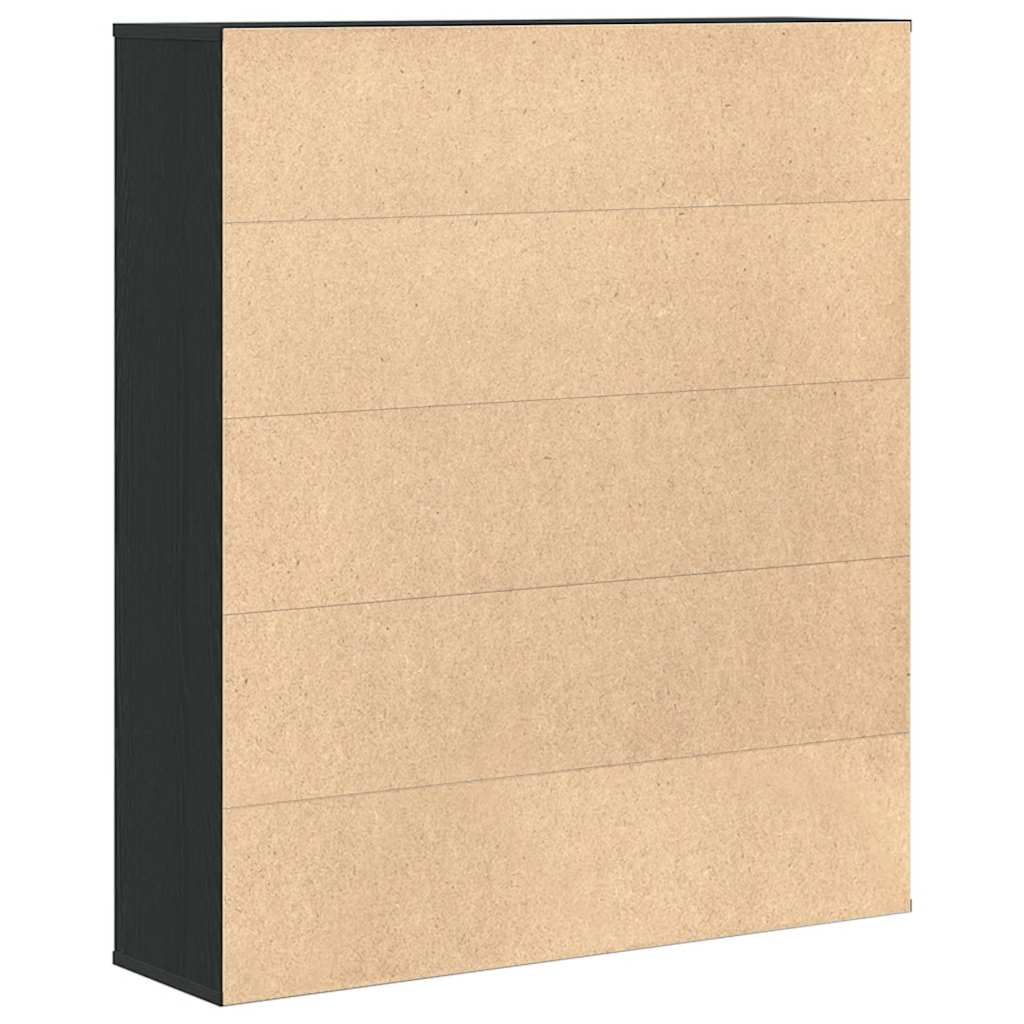 Boekenkast 89x24x101,5 cm bewerkt hout zwart eikenkleurig