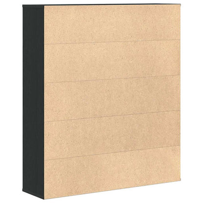 Boekenkast 89x24x101,5 cm bewerkt hout zwart eikenkleurig
