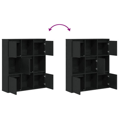 Boekenkast 89x24x101,5 cm bewerkt hout zwart eikenkleurig