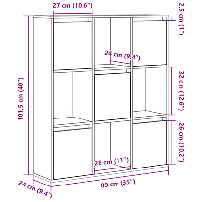 Boekenkast 89x24x101,5 cm bewerkt hout sonoma eikenkleurig