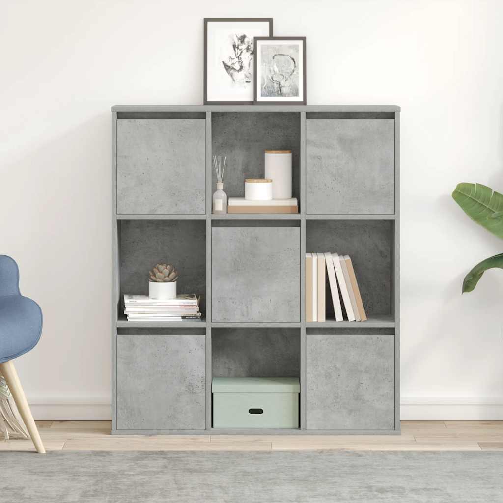 Boekenkast 89x24x101,5 cm bewerkt hout betongrijs
