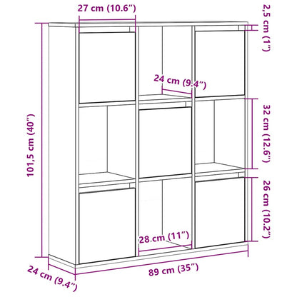 Boekenkast 89x24x101,5 cm bewerkt hout betongrijs