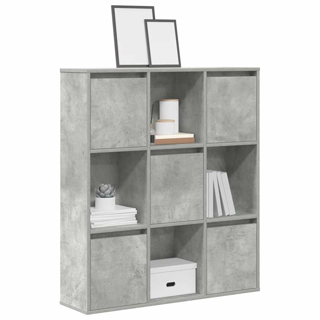 Boekenkast 89x24x101,5 cm bewerkt hout betongrijs
