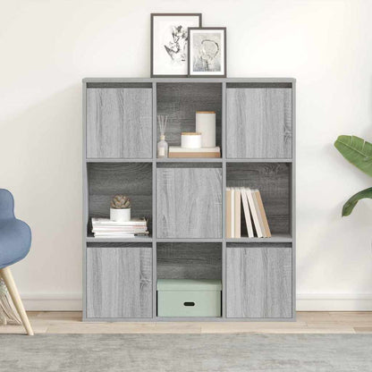Boekenkast 89x24x101,5 cm bewerkt hout grijs sonoma eikenkleur