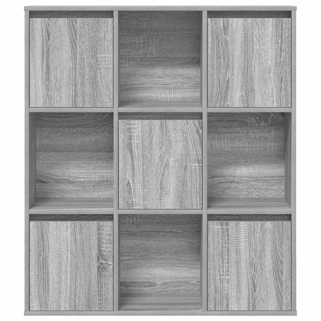 Boekenkast 89x24x101,5 cm bewerkt hout grijs sonoma eikenkleur