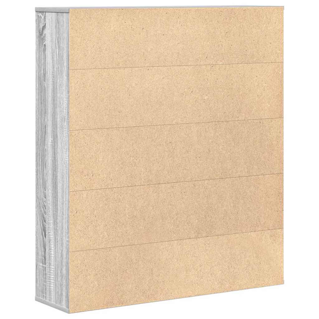 Boekenkast 89x24x101,5 cm bewerkt hout grijs sonoma eikenkleur