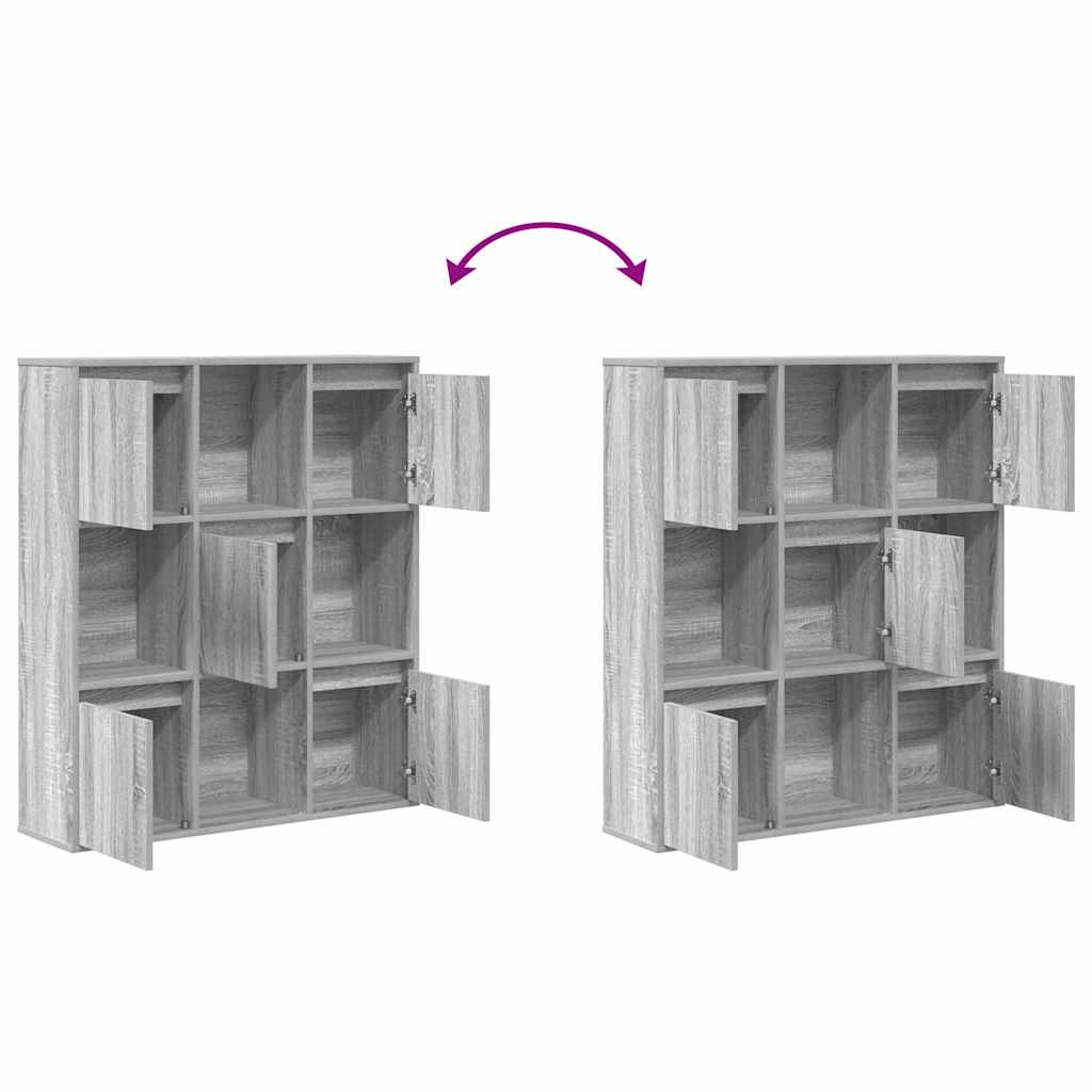 Boekenkast 89x24x101,5 cm bewerkt hout grijs sonoma eikenkleur
