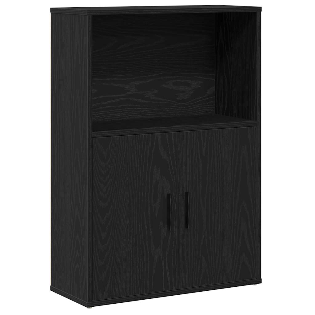 Boekenkast 60x24x85 cm bewerkt hout zwart eikenkleurig