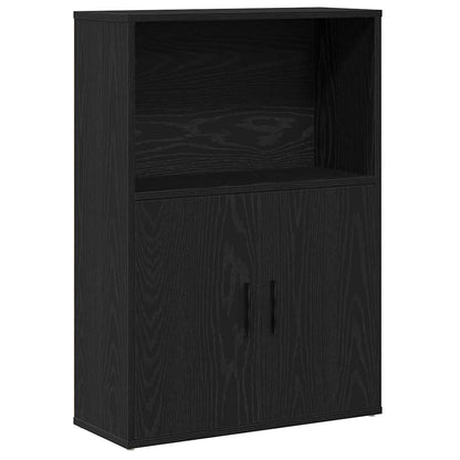 Boekenkast 60x24x85 cm bewerkt hout zwart eikenkleurig