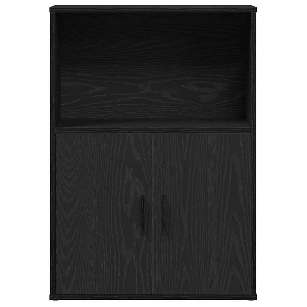 Boekenkast 60x24x85 cm bewerkt hout zwart eikenkleurig